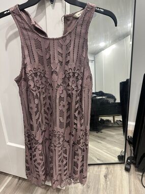 Speechless Mauve Lace Mini Dress
